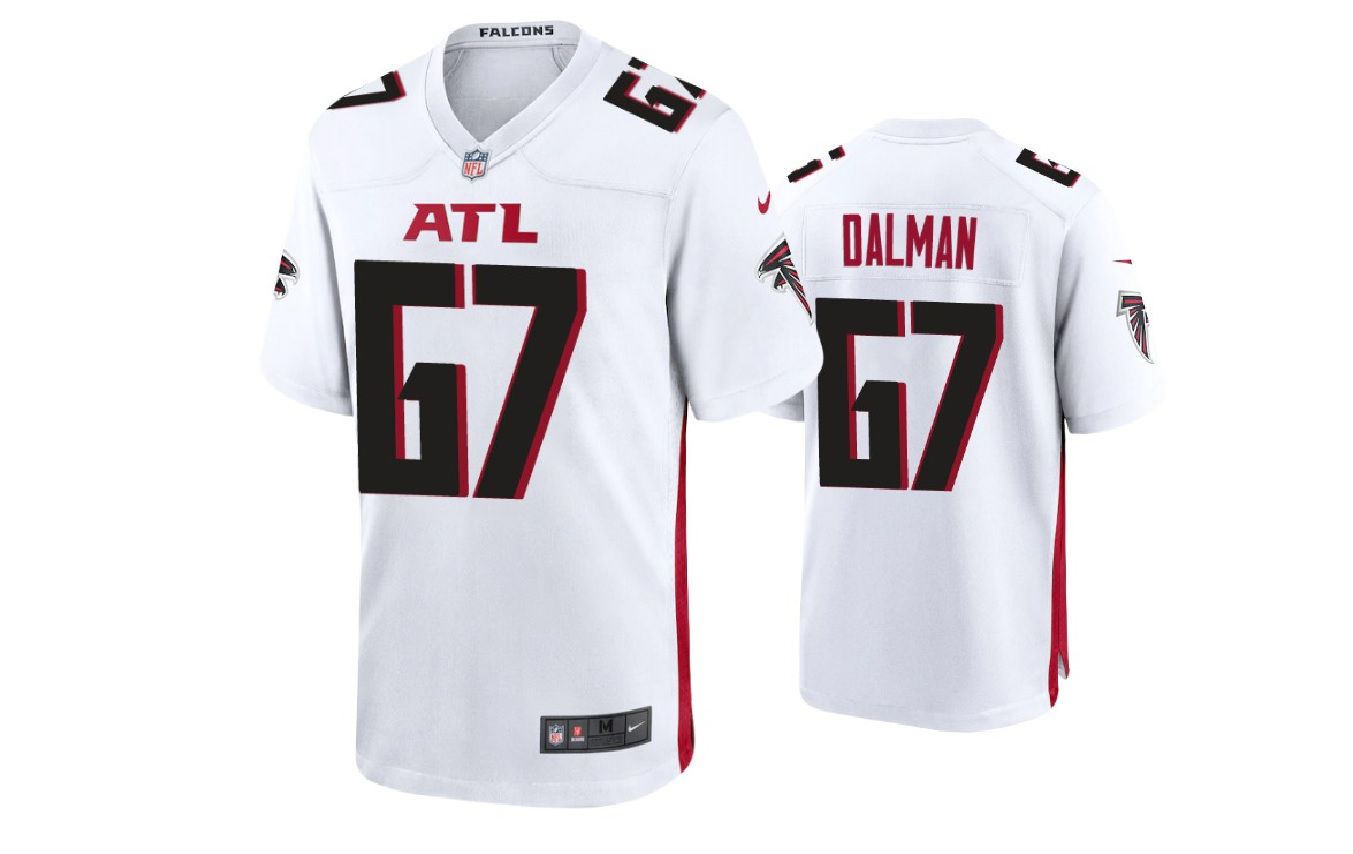Men Atlanta Falcons #67 Drew Dalman Nike White Game NFL Jersey